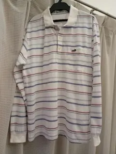 LACOSTE 長袖ポロシャツ ボーダー柄