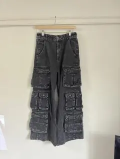 CLEL 3Dメニーポケット デニムカーゴパンツ