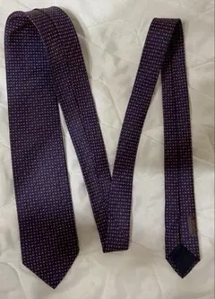 【極美品】HERMES エルメス ネクタイH柄 ネイビー レッド シルク100%