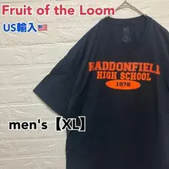 ●T541【US輸入】フルーツオブザルーム Tシャツ ブラック系 メンズ【XL】