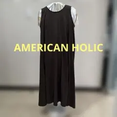 美品★AMERICAN HOLIC ￼ノースリーブ ダークブラウン ワンピース
