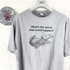 フルーツオブザルーム【XL】ワニ 半袖Tシャツ 海外USA輸入古着 グレー 動物
