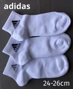 新品★adidas ソックス3足セット 24-26㎝ ショート丈 メンズ 靴下