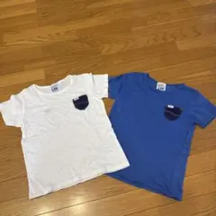 Lee2枚セット130双子さんに　リー　青と白Tシャツのサムネイル