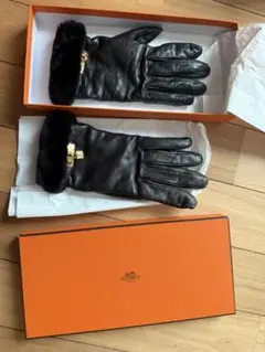 【新品未使用】HERMES エルメス ソヤ 手袋 ミンク ケリー金具 7.5