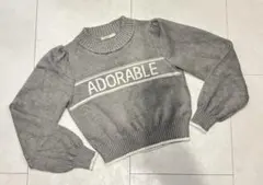 ロゴニット トップス グレー