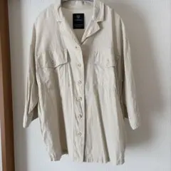 w closet ホワイトリネン混紡シャツ