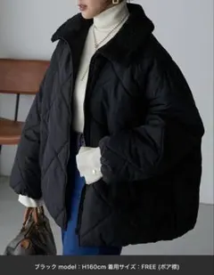 軽量【Anss.me】【撥水加工】ボア切替えカラーダイヤキルティングブルゾン