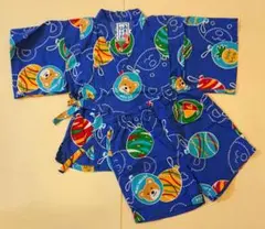 MIKI HOUSE ミキハウス 甚平 青 レトロ