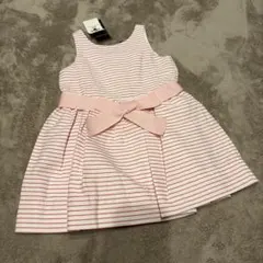 新品未使用　ポロラルフローレン　ストライプ　ワンピース　リボン　ピンク　2T