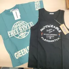 ☆2点セット☆BOBSON&GREEN 半袖Tシャツ&タンクトップ130のサムネイル