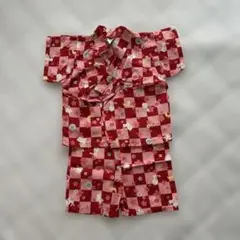 赤いウサギ柄甚平 サイズ80