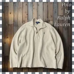 ポロバイラルフローレン 刺繍ワンポイント ハーフジップ スウェットXL