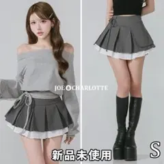 ダーリッチ darich ダブルレイヤードプリーツミニスカート グレー S