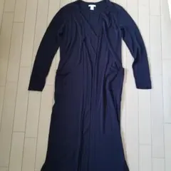 処分価格！H&M カーディガン 長袖 ロング 紺 ネイビー