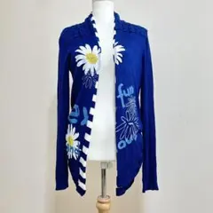 Desigual カーディガン 花柄 ブルー 個性派 デザイン