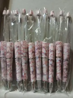 カスタムボールペン花柄ピンク10本セットまとめ売り