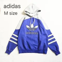 adidas フード付きパーカー Mサイズ ヴィンテージ　希少　ロゴ刺繍