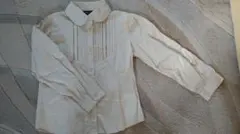 【お値下げ】コムサイズム　女児用ブラウスシャツ丸襟ベージュ　120センチ