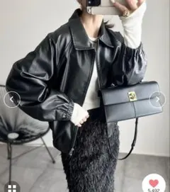 Ada. フェイクレザーショートジャケット