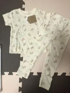 ワッフルクマ柄パジャマ くま 星 100 上下セット 半袖 しまむら バースデイ