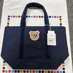 フェイラー オールドテディ ワッペントートバッグ L ネイビー