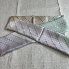 ね*き様 丹後ちりめんの高級帯揚げ 3色グラデーションの格子模様