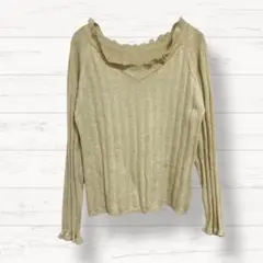 【Jayro】長袖ニット M 無地 カジュアル 3446