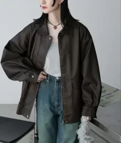 ヴィンテージライクダブルジップビッグブルゾン