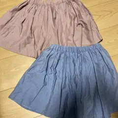 フレアスカート2枚セット（ピンク・青） 120cm