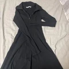 ZARA ブラック ロングニットワンピース 長袖