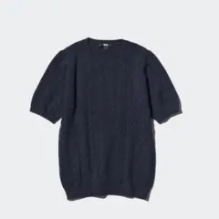 UNIQLO ケーブルクルーネックセーター M ネイビー