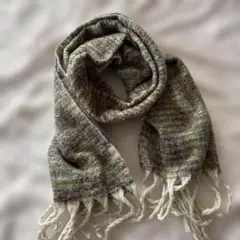 多色フリンジ付きマフラー