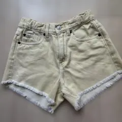 【美品】Zara kids 128cm フリンジ付きダメージ調ショートパンツ
