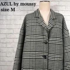 【美品】AZUL BY MOUSSY チェック柄ロングコート M 深緑 完売品のサムネイル