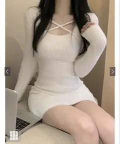 ニットワンピース 長袖