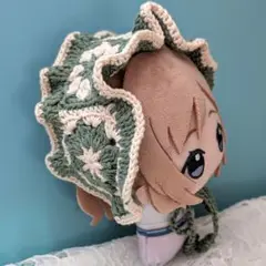 〈薄緑色×バニラ色〉ぬい服　ヘッドドレス　にじぬい　ちびぐるみ