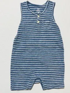 Baby GAP ストライプロンパース 水色 80cm 12-18month
