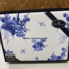 ROYAL COPENHAGEN 青い花柄綿毛布 140✖️200センチ　新品