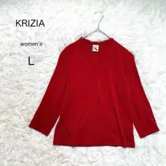【KRIZIA】トップス プルオーバー 【L】綿100 赤 上品 シンプル