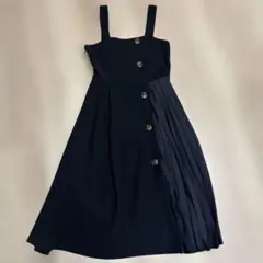 ハニーズ　プリーツ切替ジャンスカ　ワンピース　ブラック　M