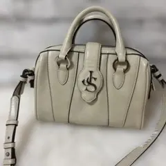 JEANASIS ジーナシス　ホワイトレザー　2way ショルダーバッグのサムネイル