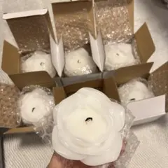 ローズ型キャンドル ホワイト LEDライト