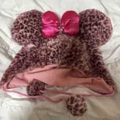 ディズニー ミニー ヒョウ柄 ファンキャップ ピンク