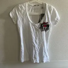 新品未使用 Ed Hardy ミッキー刺繍 Tシャツ S ホワイトのサムネイル