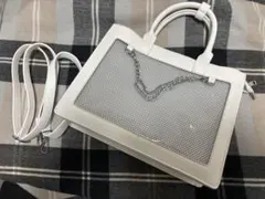 ホワイトメッシュトートバッグ