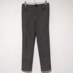 美品 極暖 美脚 ラエフ 裏起毛ストレッチパンツ 2S 千鳥格子 チェック柄