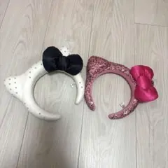 キティちゃんカチューシャ ホワイト・ピンク 2個セット