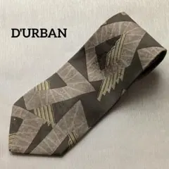 【美品】D'URBAN ダーバンネクタイ幾何学 ニュアンスカラーパステルブラウン