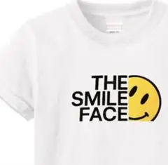 男女兼用　ザ.スマイルフェイス　パロディTシャツ おもしろTシャツ/白のサムネイル